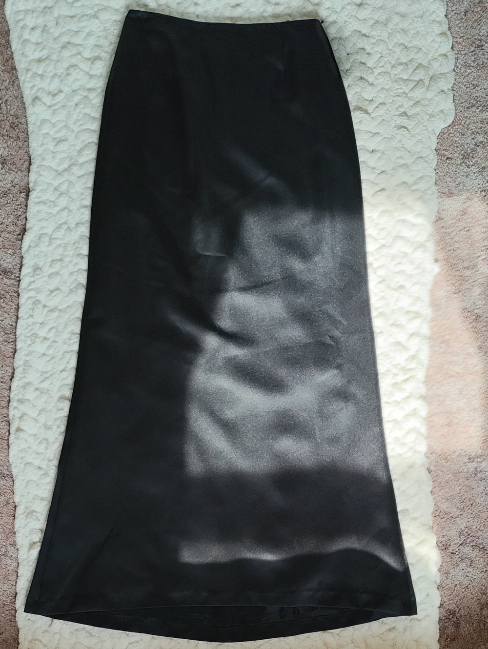 Papell Boutique Black Satin Maxi Skirt